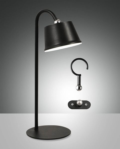 Fabas Luce LED Außen-Leuchtenkopf zu Akkuleuchten Set Armanda Ø100mm 3W Warmweiß IP54 Schwarz dimmbar Akku
