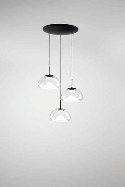 Fabas Luce Brena LED Pendelleuchte 30W dimmbar steuerbare Lichtfarbe Transparent 3755-47-241
