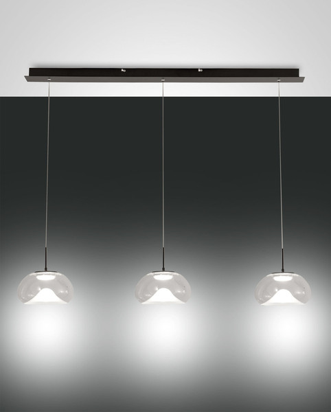 Fabas Luce Brena LED Pendelleuchte 30W dimmbar steuerbare Lichtfarbe Transparent 3755-48-241