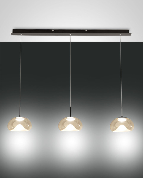 Fabas Luce Brena LED Pendelleuchte 30W dimmbar steuerbare Lichtfarbe Cognac 3755-48-365