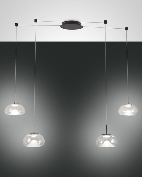 Fabas Luce Brena LED Pendelleuchte 40W dimmbar steuerbare Lichtfarbe Transparent 3755-49-241