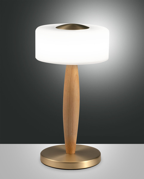 Fabas Luce Elea LED Tischleuchte 8W dimmbar warmweiß Messing satiniert 3761-30-119