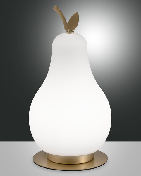 Fabas Luce Wilma LED Tischleuchte 8W dimmbar warmweiß Weiss / Messing satiniert 3763-30-102