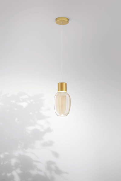 Fabas Luce Lapo LED Pendelleuchte 12W dimmbar warmweiß Cognac 3768-40-365