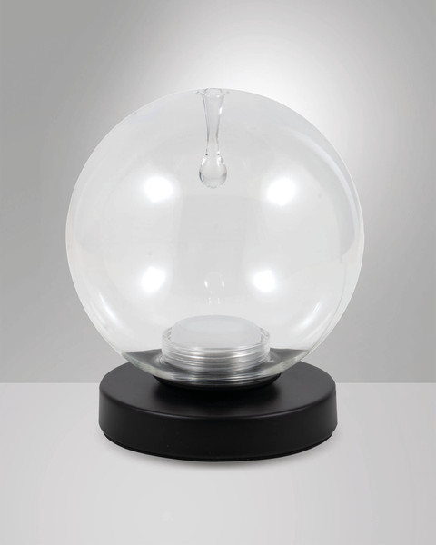 Fabas Luce LED Tischleuchte Ariel 6,5W dimmbar 2700/3000/4000K CCT warm-/neutralweiss Transparent/Tropfen Metall Glas Ø15cm