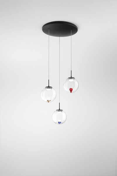 Fabas Luce Ariel LED Pendelleuchte 21W dimmbar steuerbare Lichtfarbe Transparent/gemischt 3770-47-373