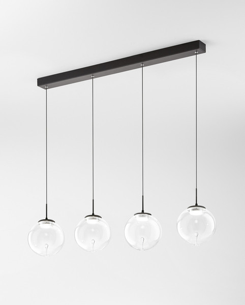 Fabas Luce Ariel LED Pendelleuchte 28W dimmbar steuerbare Lichtfarbe Transparent/Tropfen 3770-48-372