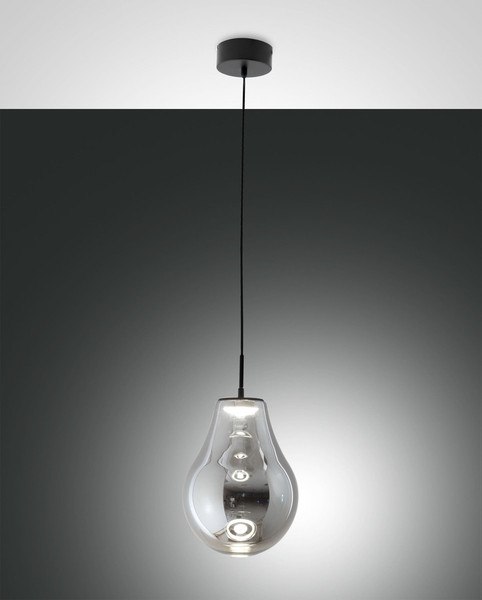 Fabas Luce Noa LED Pendelleuchte 14W dimmbar steuerbare Lichtfarbe Grau transparent 3772-40-126