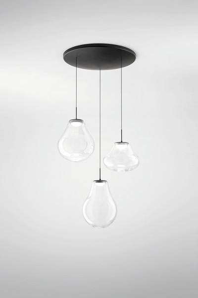 Fabas Luce Deva LED Pendelleuchte 42W dimmbar steuerbare Lichtfarbe Transparent 3774-47-241