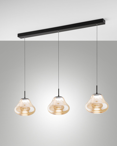 Fabas Luce Deva LED Pendelleuchte 42W dimmbar steuerbare Lichtfarbe Amber 3774-48-125