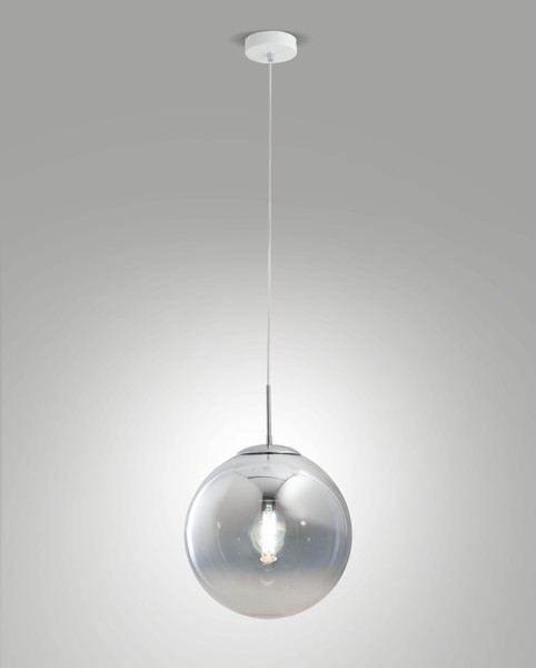 Fabas Luce Pendelleuchte Anja E27 Farbverlauf chrom Metall Glas