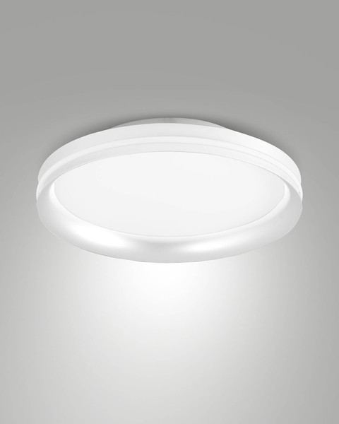 Fabas Luce LED Deckenleuchte Isy 42W dimmbar 2700/3200/4000K CCT warm-/neutralweiss Weiß Metall Ø35cm