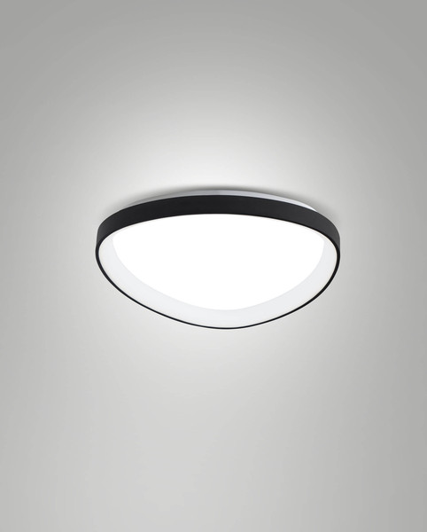 Fabas Luce LED Deckenleuchte Quirk 38W dimmbar 2700/3200/4000K CCT warm-/neutralweiss Schwarz Metall Ø42cm