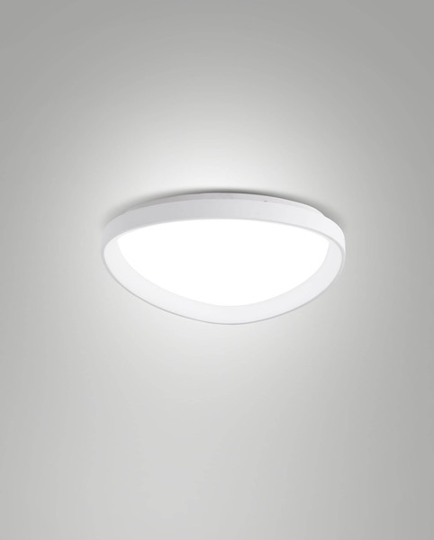 Fabas Luce LED Deckenleuchte Quirk 38W dimmbar 2700/3200/4000K CCT warm-/neutralweiss Weiß Metall Ø42cm