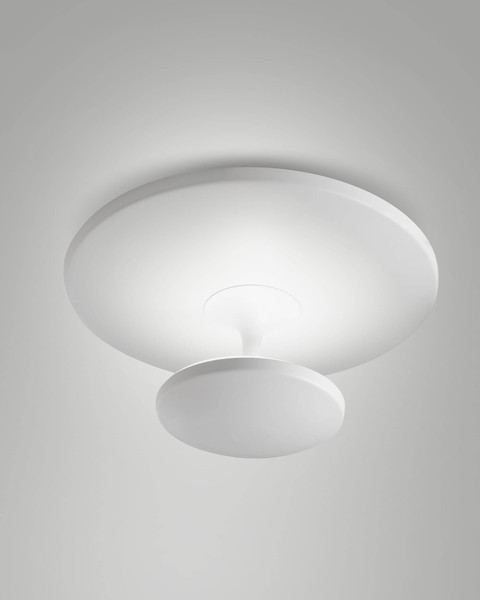 Fabas Luce LED Deckenleuchte Conrad 36W dimmbar 3000K warmweiss Weiß Metall Ø50cm
