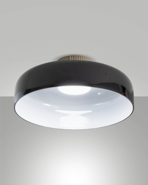 Fabas Luce LED Deckenleuchte Lunar 26W dimmbar 2700/3000/4000K CCT warm-/neutralweiss Schwarz Metall Glas Ø42cm