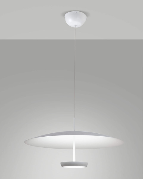 Fabas Luce LED Pendelleuchte Yuko 40W dimmbar 3000K warmweiss Weiß Metall Ø60cm