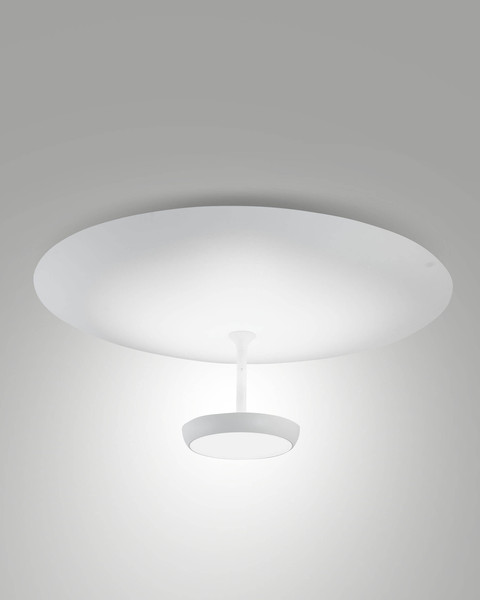 Fabas Luce LED Deckenleuchte Yuko 40W dimmbar 3000K warmweiss Weiß Metall Ø60cm