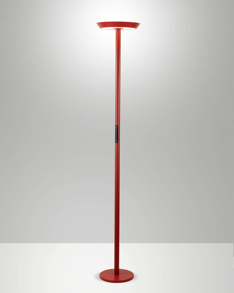 Fabas Luce LED Stehleuchte Fizz 60W dimmbar 2700/3200/4000K CCT warm-/neutralweiss Rot Metall 179cm