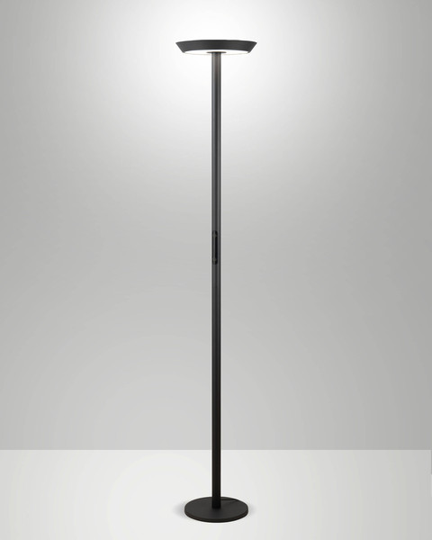 Fabas Luce LED Stehleuchte Fizz 60W dimmbar 2700/3200/4000K CCT warm-/neutralweiss Anthrazit Metall 179cm
