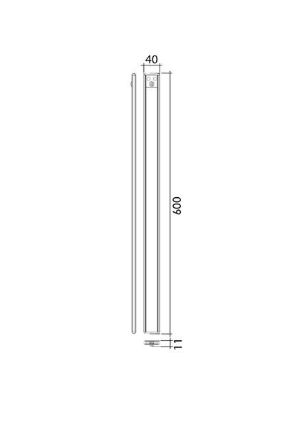 Fabas Luce LED Unterbauleuchte Riva 3W dimmbar 3000/4000/5700K CCT warm-/neutral-/tageslichtweiss Weiß Metall 60x4cm