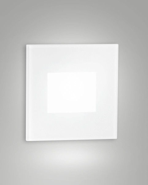 Fabas Luce LED Stufenleuchte Dusk 2,2W IP65 3000K warmweiss 90Ra Weiß Metall Glas 8x5cm