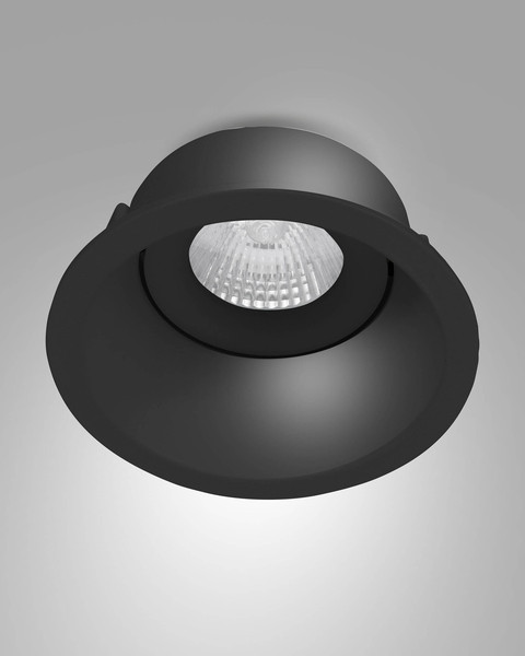 Fabas Luce Einbauleuchte Toodle rund GU10 Schwarz Metall Ø9cm