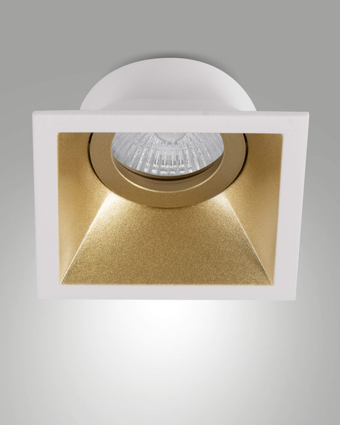 Fabas Luce Einbauleuchte Toodle quadratisch GU10 Gold Metall 9x9cm