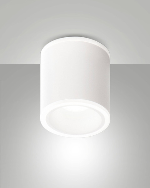 Fabas Luce LED Deckenleuchte Paca 13W IP40 3000K warmweiss Weiß Alu Ø9cm