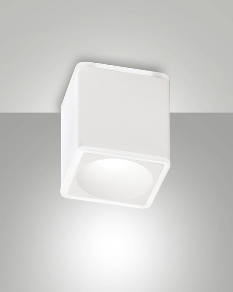 Fabas Luce LED Deckenleuchte Coiba 13W IP40 3000K warmweiss Weiß Alu 9x9cm