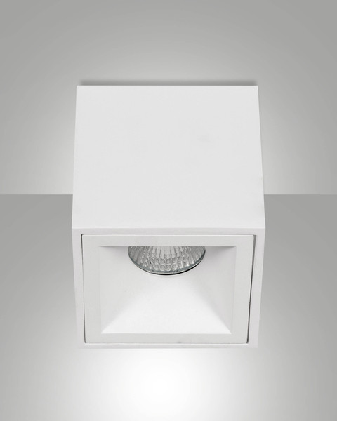 Fabas Luce Deckenleuchte Perez GU10 Weiß Alu 9x9cm