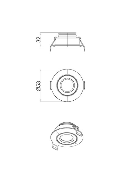 Fabas Luce LED Einbauleuchte Macas rund 4W IP40 3000K warmweiss schwenkbar Schwarz Alu Ø5cm