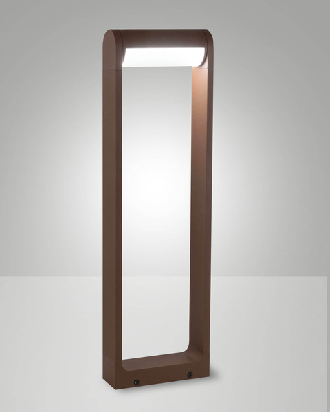Fabas Luce LED Pollerleuchte Wild 12W IP65 3000K warmweiss schwenkbar Corten Metall 18x7cm