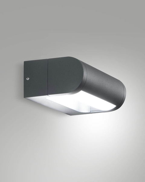 Fabas Luce LED Wandleuchte Wild 12W IP65 3000K warmweiss schwenkbar Dunkelgrau Metall 18x11cm