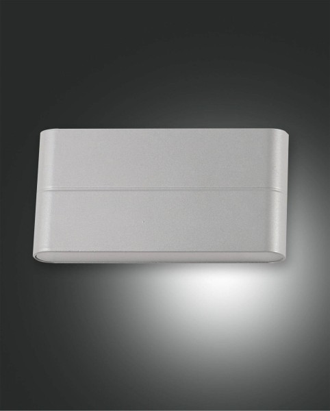 Fabas Luce LED Außen-Wandleuchte Casper 90x23mm 14W Warmweiß IP54 Silber