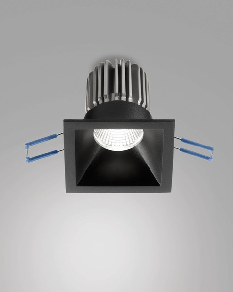 Fabas Luce LED Einbauleuchte Toodle symmetrisch quadratisch 11W dimmbar IP40 3000K warmweiss Schwarz Alu 8x8cm