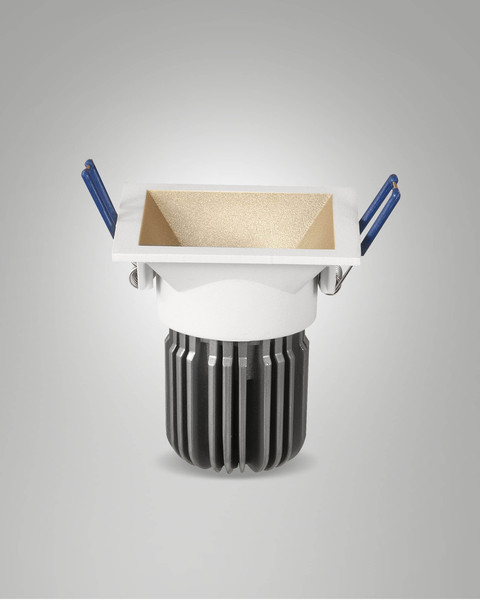 Fabas Luce LED Einbauleuchte Toodle symmetrisch quadratisch 11W dimmbar IP40 2700K warmweiss Gold Alu 8x8cm