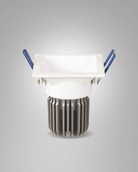 Fabas Luce LED Einbauleuchte Toodle symmetrisch quadratisch 11W dimmbar IP40 4000K neutralweiss Weiß Alu 8x8cm