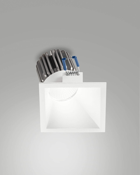 Fabas Luce LED Einbauleuchte Toodle asymmetrisch quadratisch 11W dimmbar IP40 4000K neutralweiss Weiß Alu 8x8cm