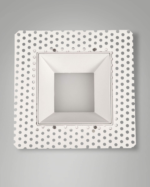 Fabas Luce LED Einbauleuchte Kris symmetrisch eckig mit Rahmen 8W dimmbar IP40 2700K warmweiss Weiß Alu 9x9cm