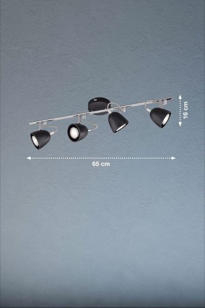FHL Gemma LED Deckenleuchte 4-fach GU10 4W warmweiss schwarz, nickel-chrom
