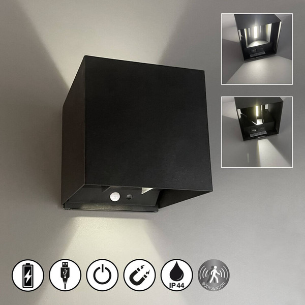 FHL Magnetic LED Wandleuchte 2-fach 0,9W warmweiss sandschwarz 830067