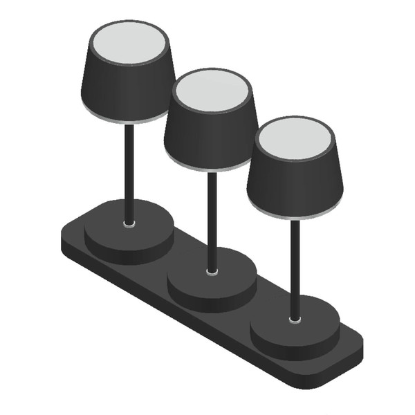 FHL Gardo LED Tischleuchte Set 3-fach 1W dimmbar Akku warmweiss sandschwarz 850419