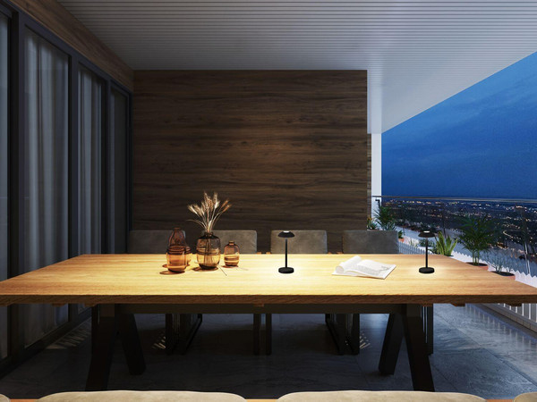 FHL Tekla LED Tischleuchte 0,8W dimmbar Akku warmweiss sandschwarz 850450