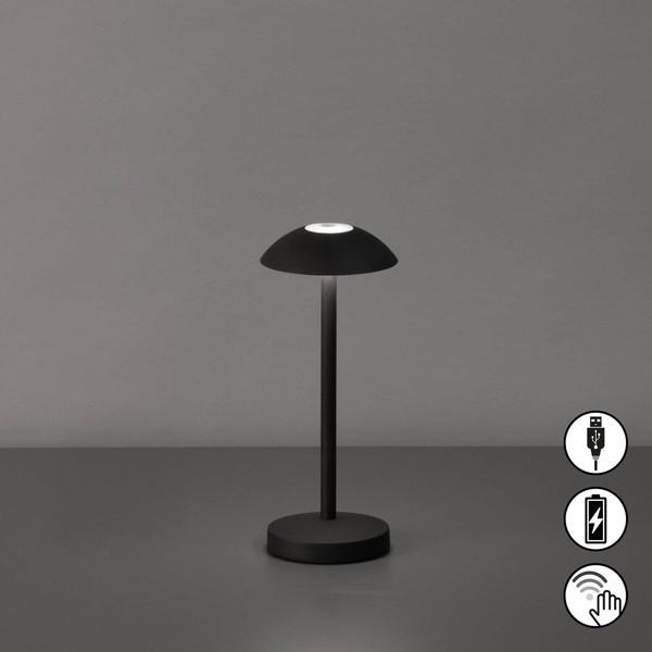 FHL Tekla LED Tischleuchte 0,8W dimmbar Akku warmweiss sandschwarz 850450