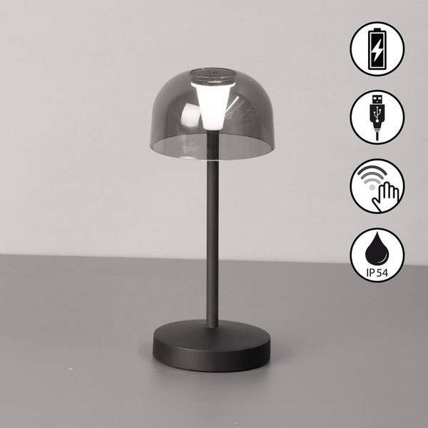 FHL Tekla LED Tischleuchte 0,7W dimmbar Akku warmweiss schwarz 850477