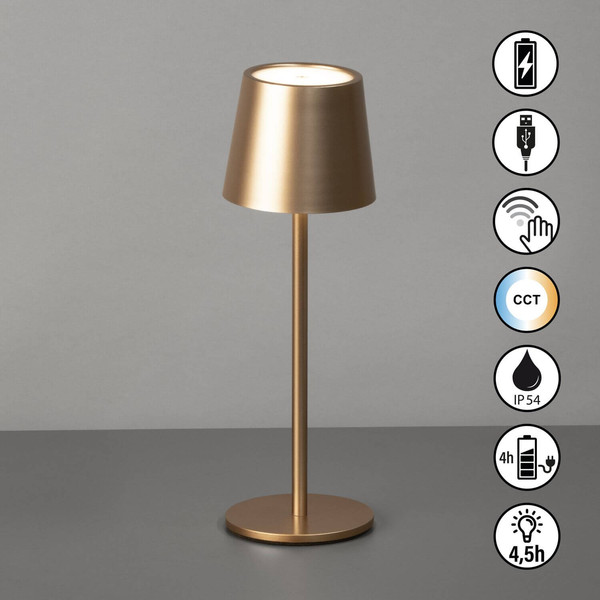 FHL Roxi LED Tischleuchte 1,5W dimmbar Akku CCT einstellbare Lichtfarbe coffeefarben 850499