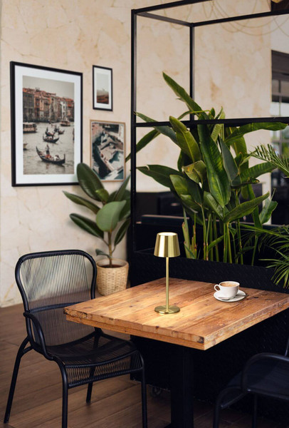 FHL Roxi LED Tischleuchte 1,5W dimmbar Akku CCT einstellbare Lichtfarbe messingfarben 850500