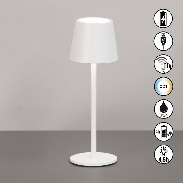 FHL Roxi LED Tischleuchte 1,5W dimmbar Akku CCT einstellbare Lichtfarbe sandweiß 850504