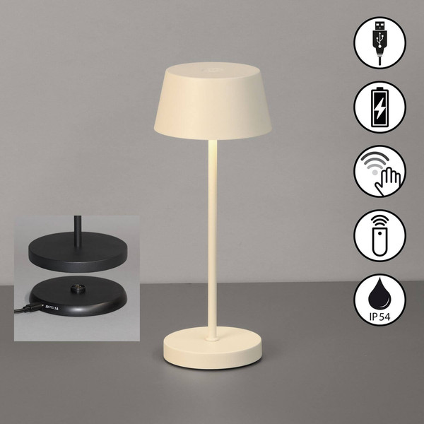 FHL Sienna Pro LED Tischleuchte 1W dimmbar Akku warmweiss sandbeige 850581